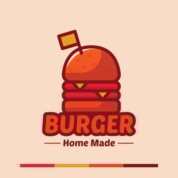 minimalist simple burger logo concept vector