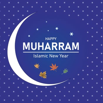 Happy muharram islamic new year vector