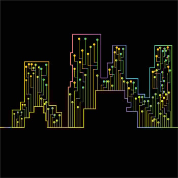 Computer chip Electronic circuit board vector for technology and finance concept and education for future