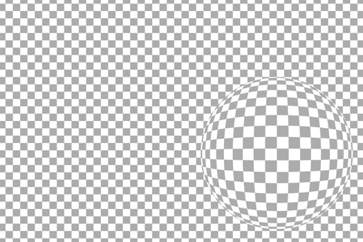 Gray checkered pattern horizontal with fisheye lens effect, vector illustration