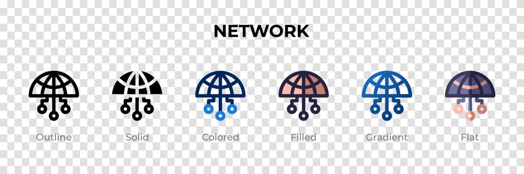 Network icon in different style. Network vector icons designed in outline, solid, colored, filled, gradient, and flat style. Symbol, logo illustration. Vector illustration