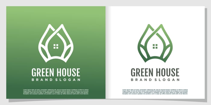 Green house creative logo design Premium Vector