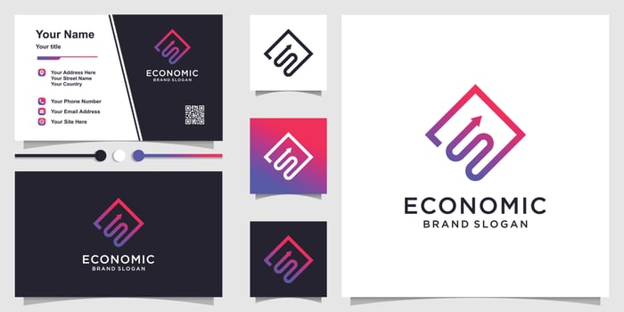 Economic logo with creative abstract element design Premium Vector
