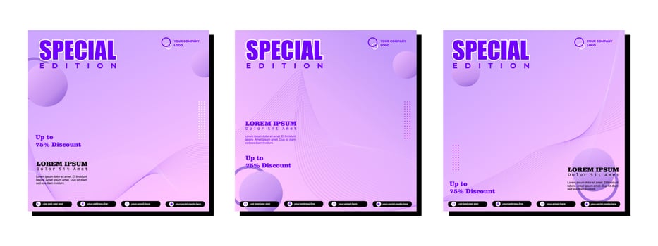 Social media posts template modern design, for digital marketing online vector