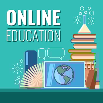 online education graphic design vector