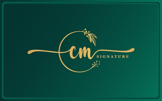 handwriting signature logo design isolated flower vector