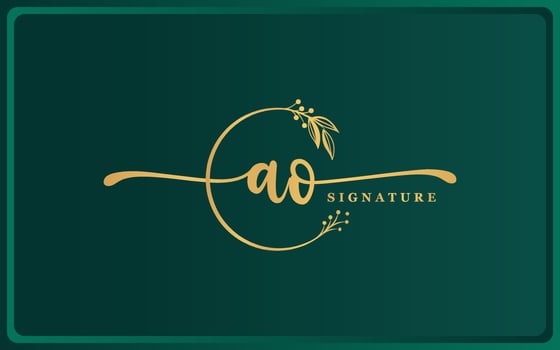 handwriting signature logo design isolated flower vector