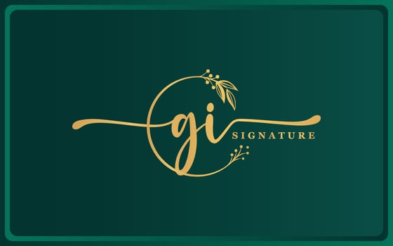 handwriting signature logo design isolated flower vector