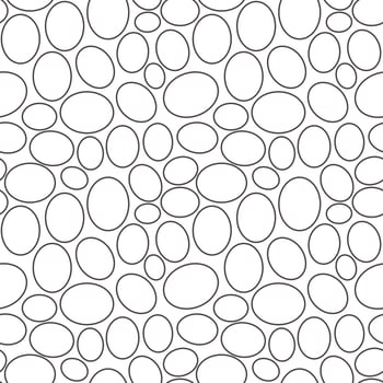 Seamless geometric pattern, outline of eggs on white background, stripes abstract template, vector illustration