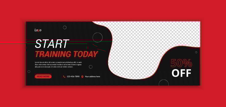 Gym and fitness web banner and social media template design vector