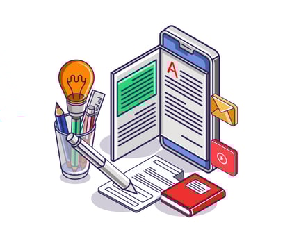 School equipment concept with smartphone book vector