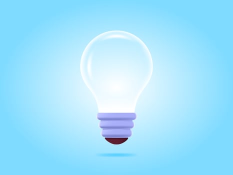 minimal 3d cartoon style yellow light bulb icon. Idea, solution, business, strategy concept. vector