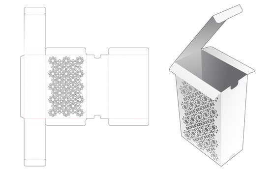 Eco packaging with stenciled pattern die cut template vector