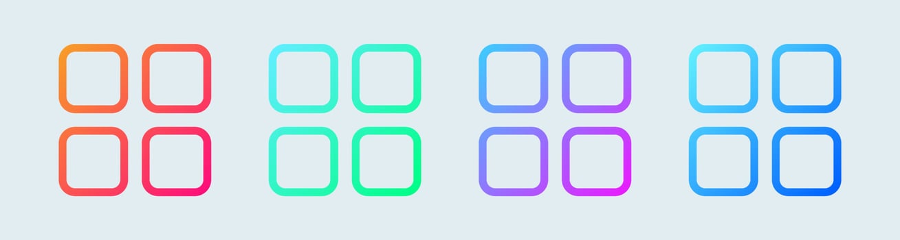 Main menu outline icon in gradient colors. Application list icon collection. vector