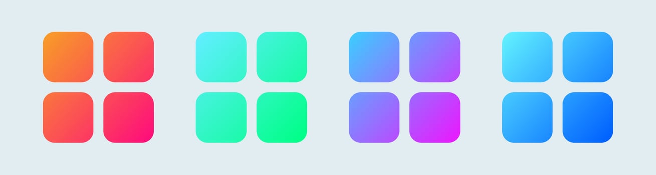 Main menu solid icon in gradient colors. Application list icon collection. vector
