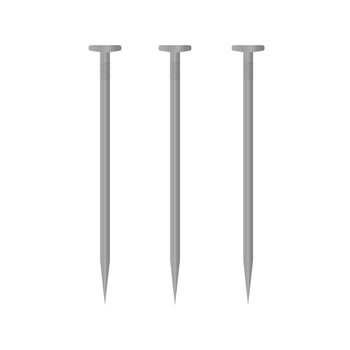 metal nail on a white background. large steel nails. Vector illustration