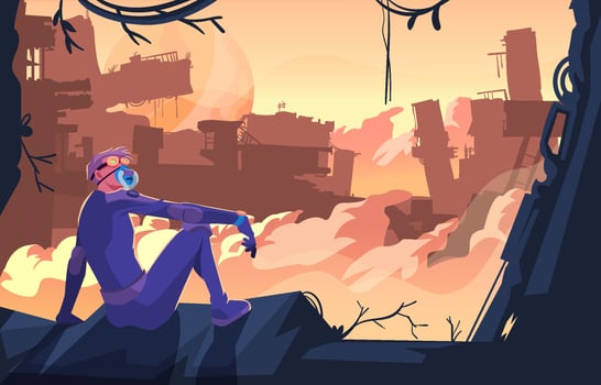 Futuristic Dystopian Planet vector