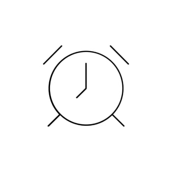 Alarm, Timer Thin Line Icon Vector Illustration Logo Template. Suitable For Many Purposes.