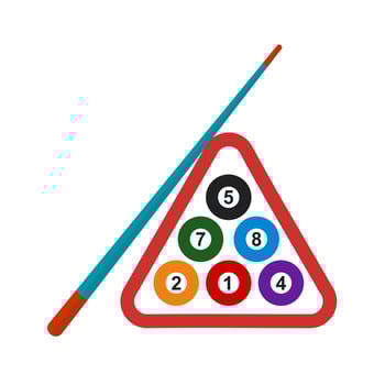 Billiard Flat Multicolor Icon vector