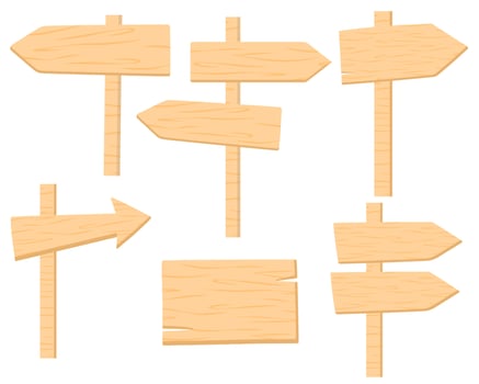 Wooden plaques set vector