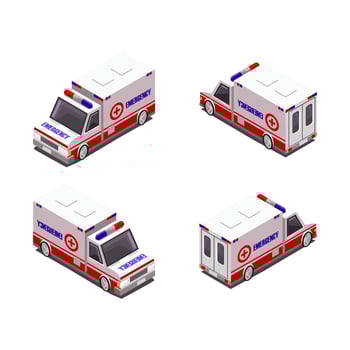 ambulance isometric vector illustration design