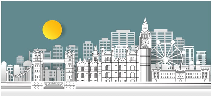 London lanscape papercut style vector illustration design