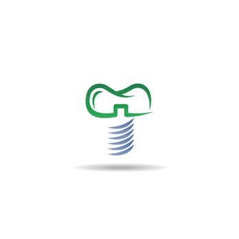 Dental implant Logo. Dental vector illustration.
