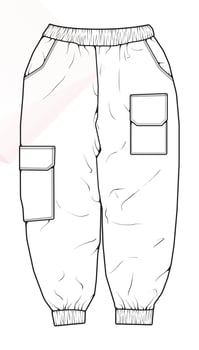 Men Cargo Pants outline  Vector Template, Men Cargo Pants in a sketch style, trainers template outline, vector Illustration.