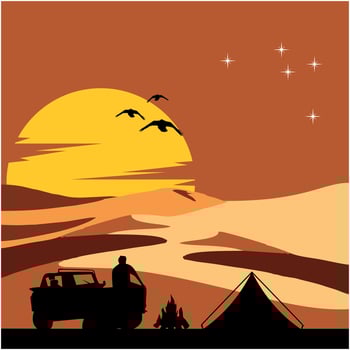 adventure in the desert vector