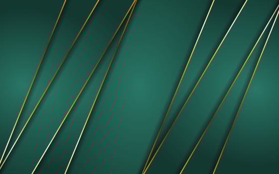 Abstract green background with line gold vector