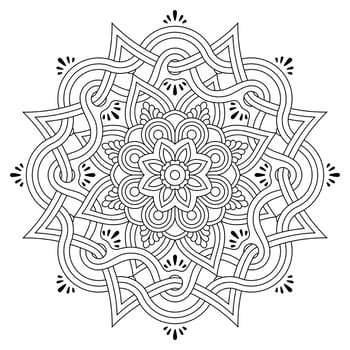Mandala Background, Mehndi, tattoo, Islam, Arabic, Indian. Minimal floral pattern. Coloring book page. vector
