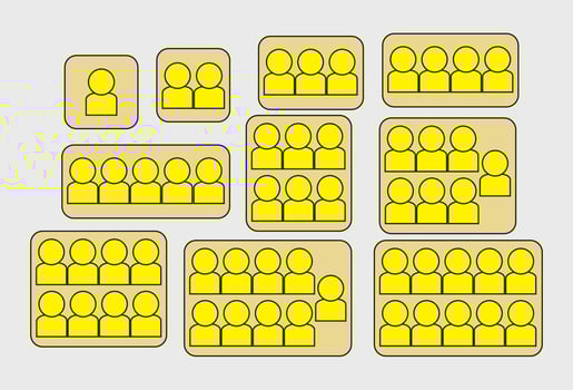 People icon Yellow one to ten set in trendy flat style. Persons symbol infographics website design, logo, app,isolated vector