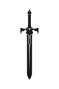 Medieval Sword Knight , Wariror Blade Silhouette logo design vector