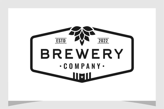 Vintage American Beer Brewery, Wheat Malt Beer Brewing logo design vector