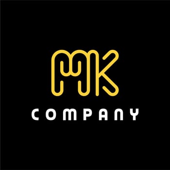 Monogram Initials Letter M K MK logo design vector