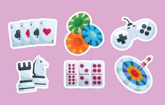 Set of Game Night Stickers vector