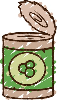 Canned Peas Chalk Drawing vector