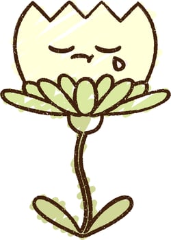 Flower Crying Chalk Drawing vector