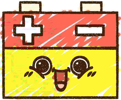 Happy Battery Chalk Drawing vector