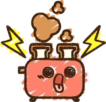 Burning Toaster Chalk Drawing vector