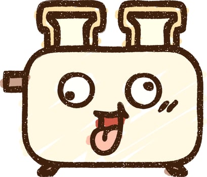 Funny Toaster Chalk Drawing vector