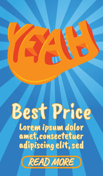 Best price concept banner, comics isometric style vector