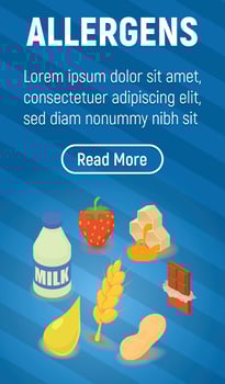 Allergens concept banner, isometric style vector