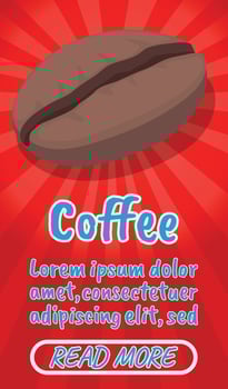 Coffee concept banner, comics isometric style vector