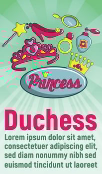 Duchess concept banner, cartoon style vector