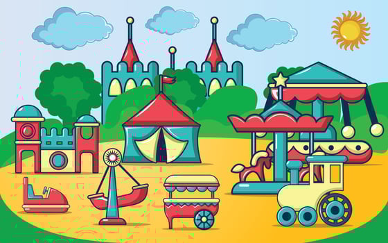 Place for play concept banner, cartoon style vector
