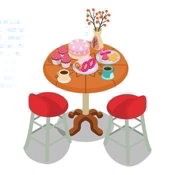Evening tea concept banner, isometric style vector
