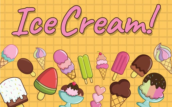 Ice cream concept banner, cartoon style vector