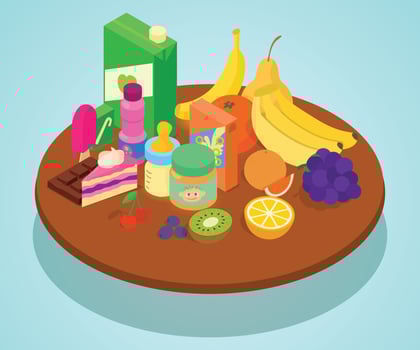 Baby food concept banner, isometric style vector