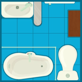 Simple bath concept banner, cartoon style vector